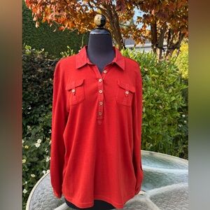 CHAPS Classics Front Button Knit Shirt - size XL